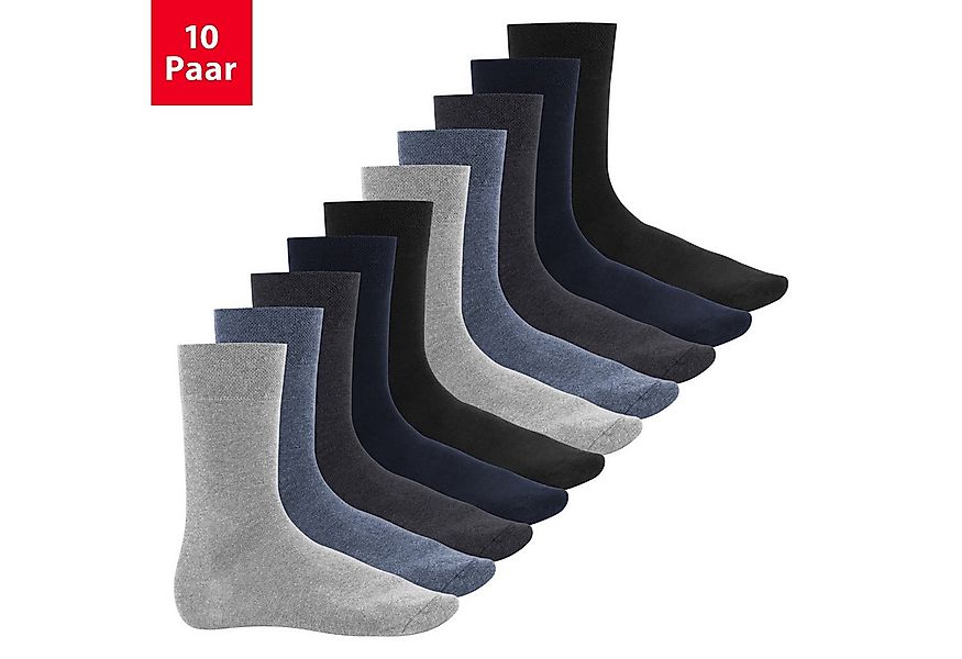 Footstar Basicsocken 10 Paar Baumwollsocken Handgekettelte flache Spitze günstig online kaufen