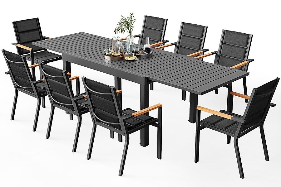 HOMALL Gartentisch Gartentisch Aluminium Ausziehtisch 80/160 günstig online kaufen