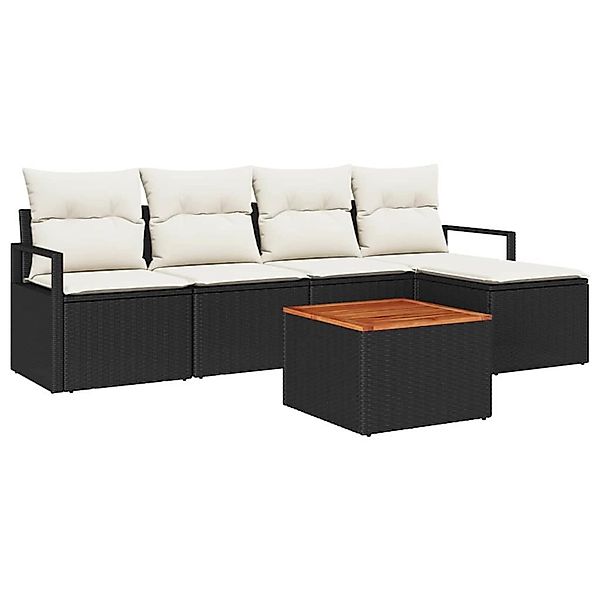 vidaXL Garten-Sofa-Set 6-Tlg Schwarz Weiß 3356360 günstig online kaufen