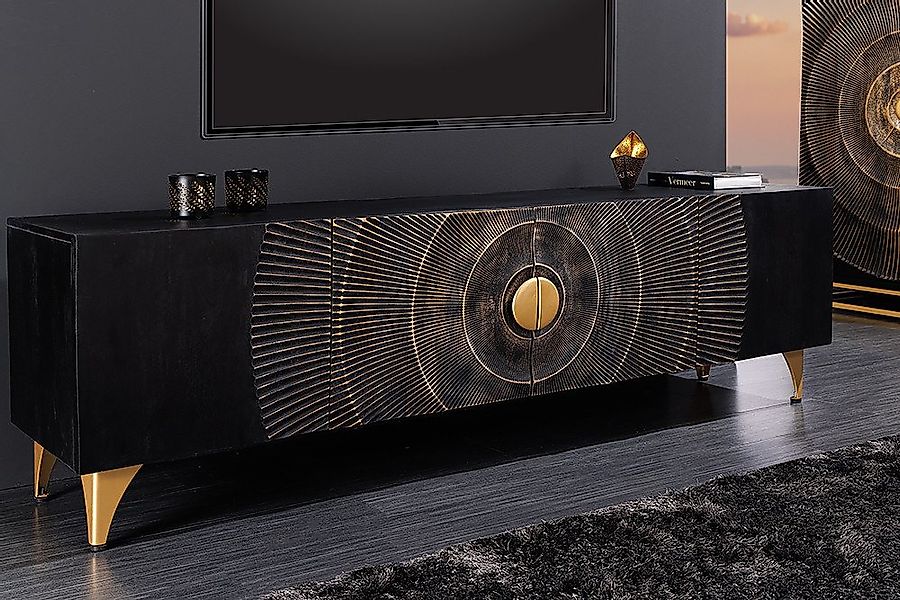 riess-ambiente Lowboard GOLDEN SUNSET 180cm schwarz gold (Einzelartikel, 1 günstig online kaufen