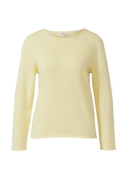 s.Oliver Longpullover Strickpullover Feinstrickpullover mit Rollkanten günstig online kaufen