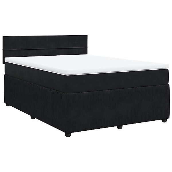 vidaXL Boxspringbett mit Matratze Schwarz 140x190 cm Samt 3287736 günstig online kaufen
