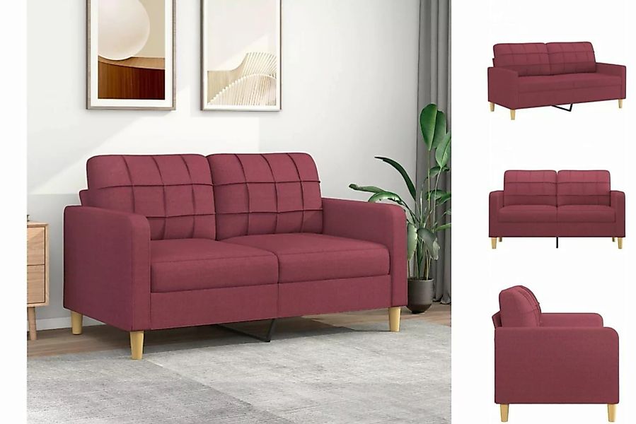 vidaXL Sofa 2-Sitzer-Sofa Weinrot 140 cm Stoff Couch günstig online kaufen