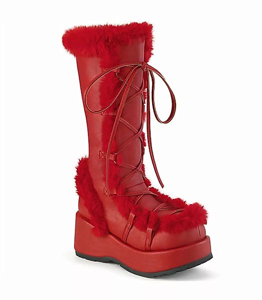 CUBBY-311 Plateau Stiefel mit Plüsch - Rot | Demonia (Schuhgröße: EUR 39) günstig online kaufen