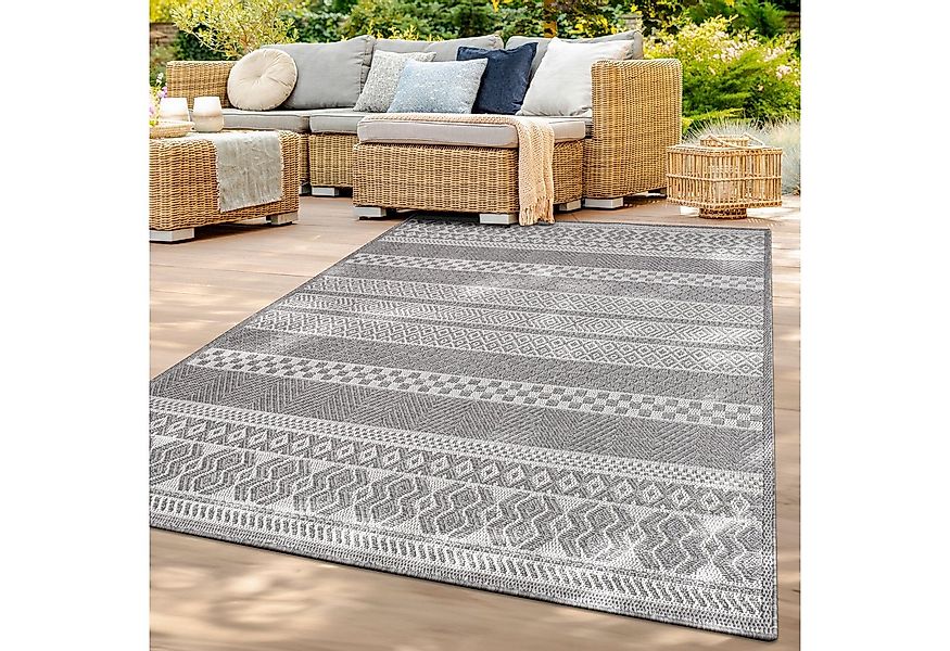 TT Home Teppich, rund, Höhe: 4 mm, In-& Outdoor Teppich Wetterfest Balkon K günstig online kaufen