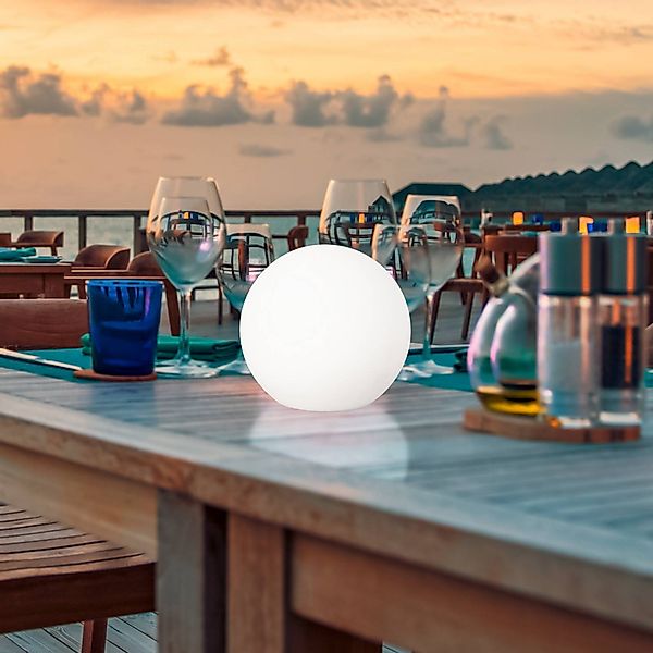 LED-Solar-Außenleuchte Dabus, Ø 25 cm, Kugel, weiß, Acryl günstig online kaufen