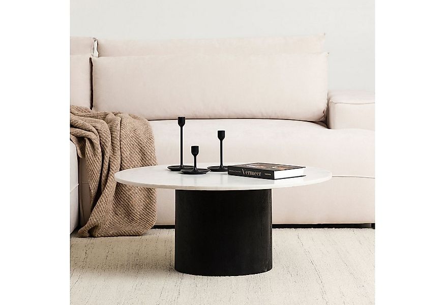 IDIMEX Couchtisch GANGA, Wohnzimmertisch rund 80 cm, mit Marmorplatte und A günstig online kaufen