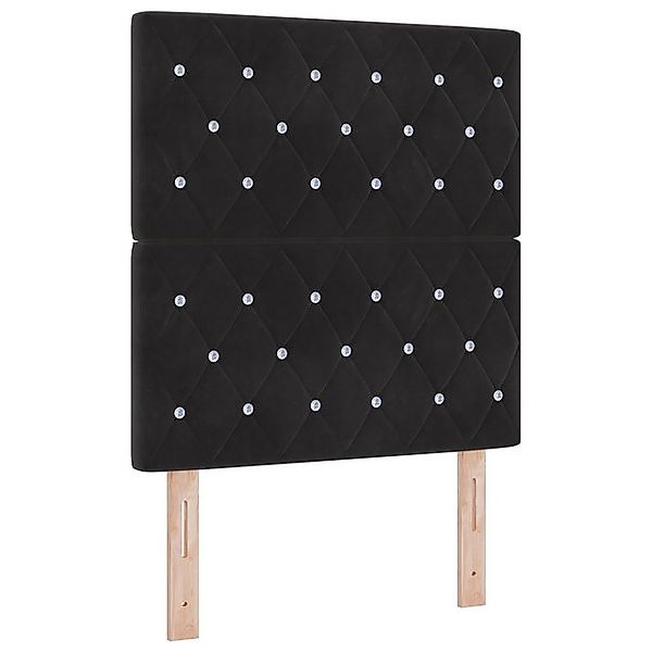 vidaXL Bett Boxspringbett mit Matratze & Bank Schwarz 80x200 cm Samt (2-tlg günstig online kaufen