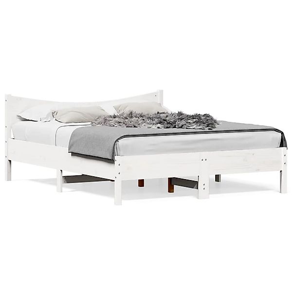 vidaXL Massivholzbett ohne Matratze Weiß 160x200 Kiefernholz 3216364 günstig online kaufen