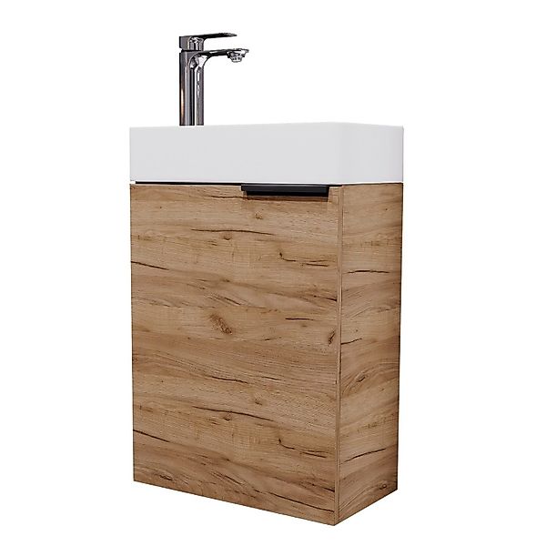 Planetmöbel Waschtisch Waschbeckenunterschrank 40cm Gold Eiche günstig online kaufen