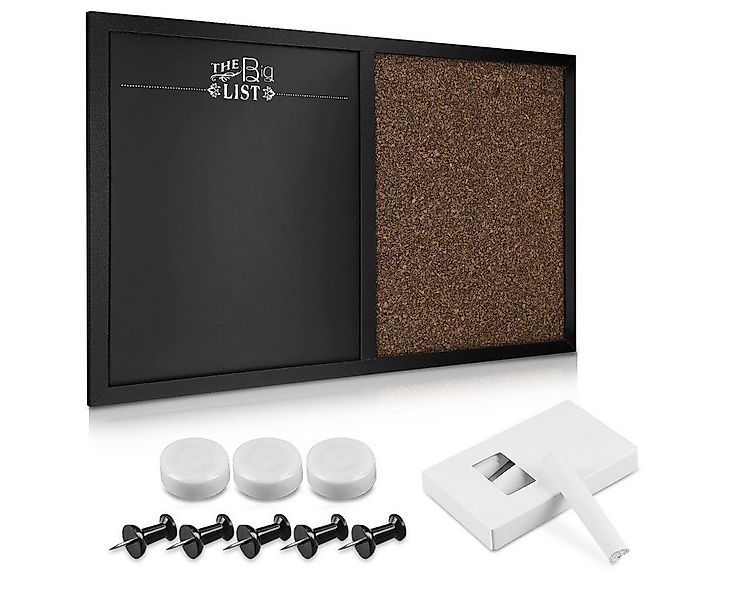 Navaris Tafel Kombitafel Kreidetafel und Kork Pinnwand - Memoboard 60x40 cm günstig online kaufen