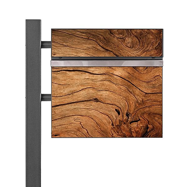 Banjado Standbriefkasten Anthrazit 45x120x16.5cm Groß Inkl. Montagematerial günstig online kaufen