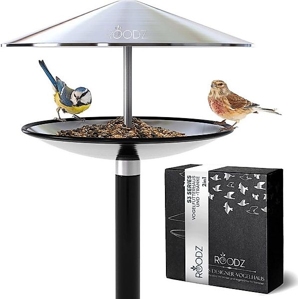 Roodz Vogelhaus 2-in-1 Vogelhaus und Vogeltränke mit Ständer aus rostfreiem günstig online kaufen