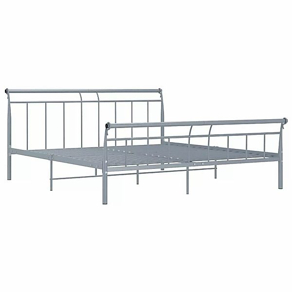 Bettgestell Grau Metall 200x200 Cm günstig online kaufen