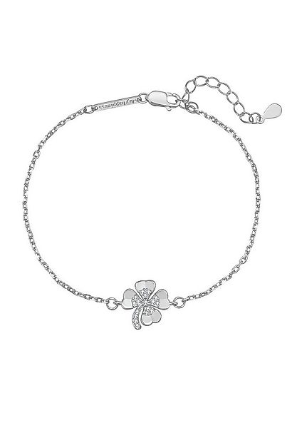 Hey Happiness Silberarmband Vierblättriges Kleeblatt mit Zirkon in Roségold günstig online kaufen