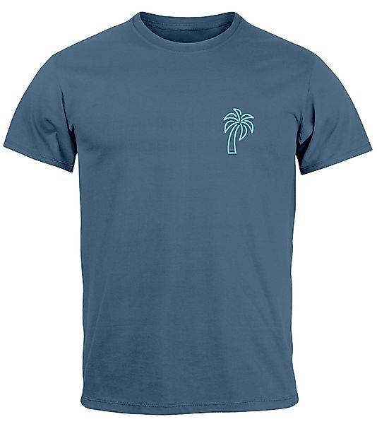 Neverless Print-Shirt Herren T-Shirt Palme Logo günstig online kaufen