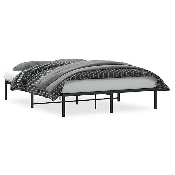 vidaXL Bettgestell Bettgestell Metall Schwarz 160x200 cm Bett Bettgestell günstig online kaufen