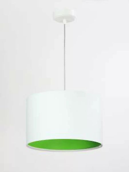 Hängeleuchte Wohnzimmerlampe Weiß Grün Stoff günstig online kaufen