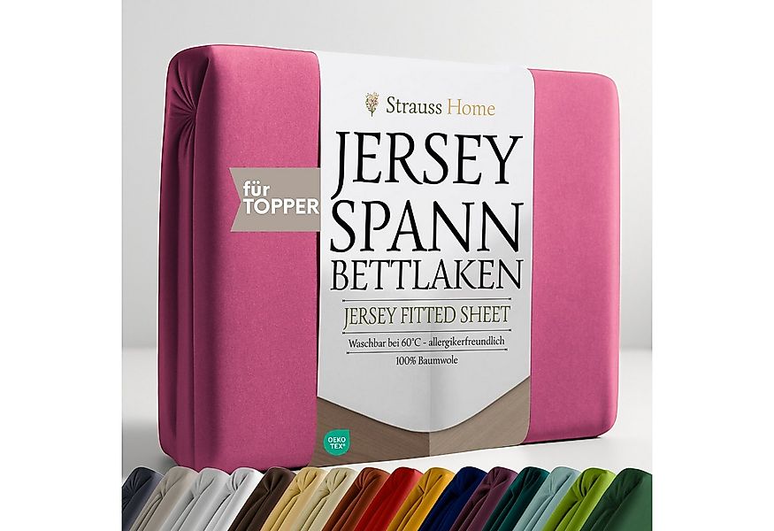 Strauss Home Spannbettlaken Premium Topper Spannbettlaken 150GSM für Matrat günstig online kaufen