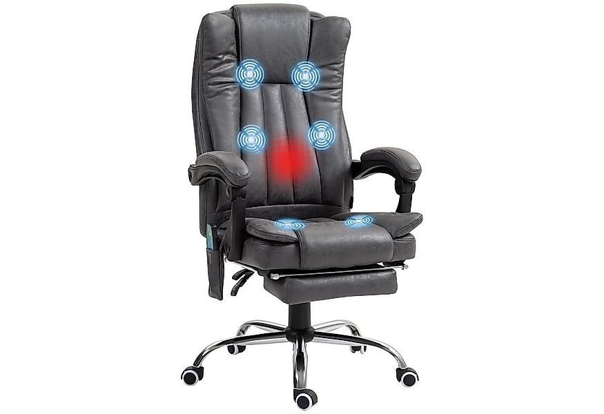 Vinsetto Schreibtischstuhl Massagesessel mit Heizfunktion, Liegefunktion, h günstig online kaufen