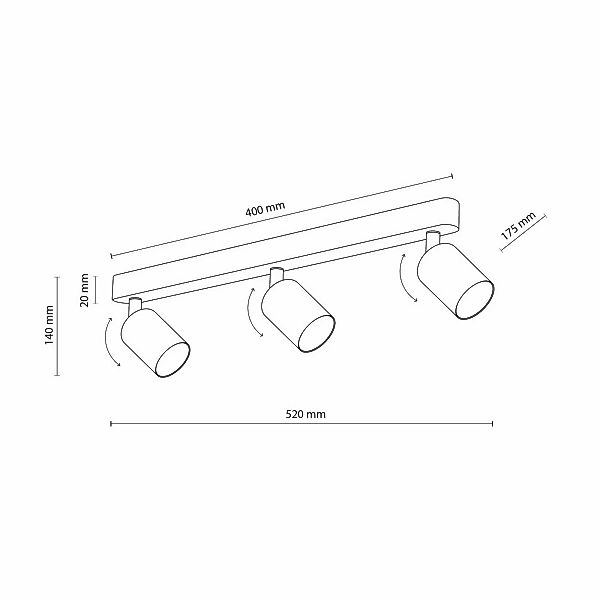 Deckenstrahler Livia, rosa, 52 cm, 3-flg., Metall, GU10 günstig online kaufen