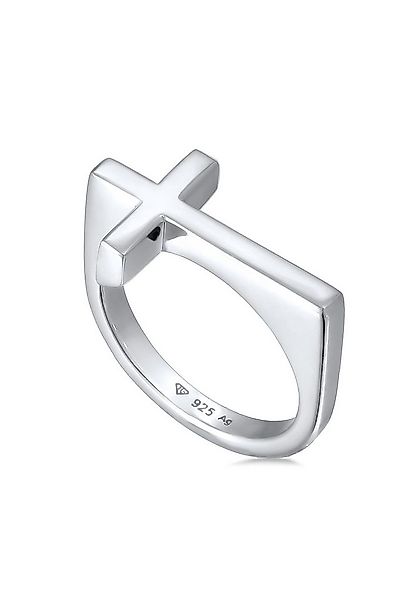 Kuzzoi Silberring Herren Kreuz Modern Schlicht 925 Silber, Kreuz günstig online kaufen