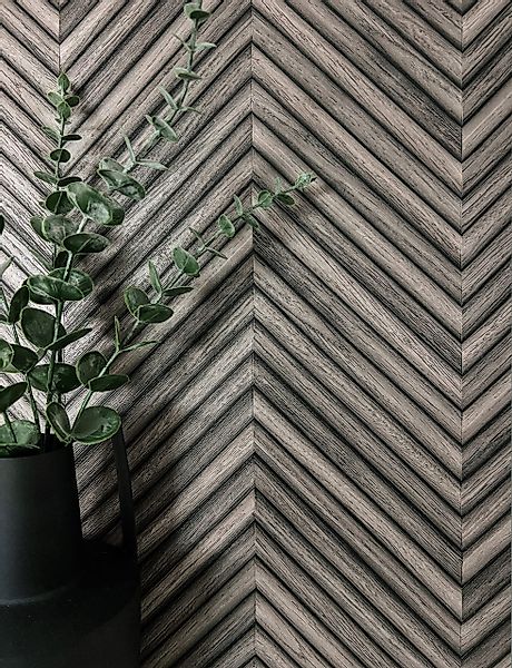 Newroom Vliestapete, Anthrazit Tapete Modern Holz günstig online kaufen