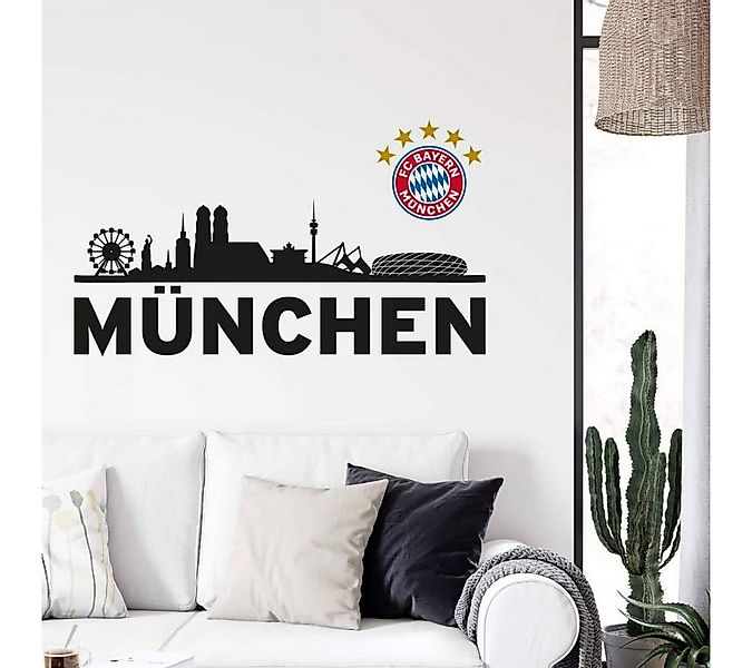 K&L Wall Art Wandtattoo Fußball Wandtattoo FC Bayern München Skyline Schwar günstig online kaufen