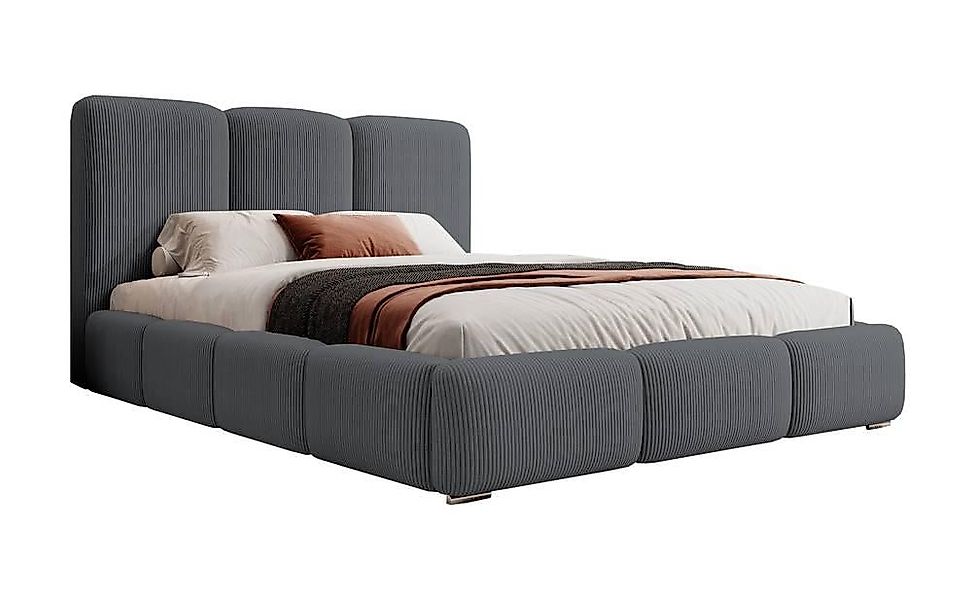 NADUVI Collection | Bettgestell Briar mit Stauraum, Rippstoff, 180x200 günstig online kaufen