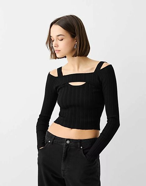 Bershka Bolero-Pullover Damen L Schwarz günstig online kaufen