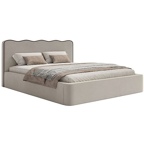 Selsey Polsterbett DUNEY, Polsterbett Samt/Strukturstoff, geschwungenes Kop günstig online kaufen