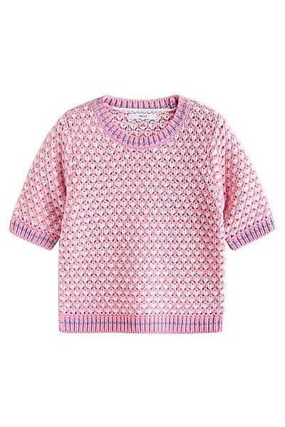 Next T-Shirt Kurzarm-T-Shirt aus Strick mit Rundhalsausschnitt (1-tlg) günstig online kaufen