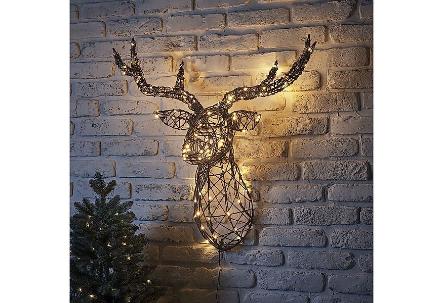 Lights4fun LED-Dekofigur LED-Hirschgeweih Harlow, Weihnachtsbeleuchtung, Hö günstig online kaufen