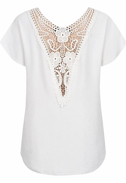 CLOUD 5IVE T-Shirt "CLOUD 5IVE Cloud5ive Damen Musselin Top mit Spitzenbesa günstig online kaufen