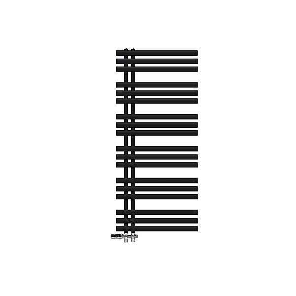 LuxeBath Badheizkörper Iron EM 600x1400 mm Schwarz Matt mit Thermostat Durc günstig online kaufen