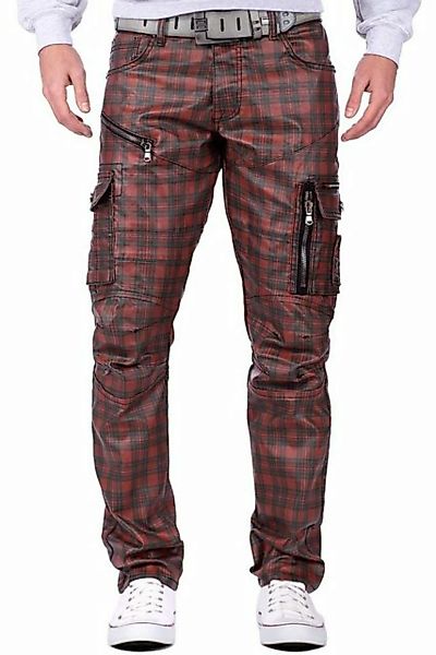 Cipo & Baxx Regular-fit-Jeans Cargo Hose BA-CD721 mit Zippern im Lederimita günstig online kaufen