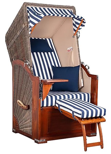 Strandkorb Spiekeroog Single Mahagoni PE Grey Dessin 518 günstig online kaufen