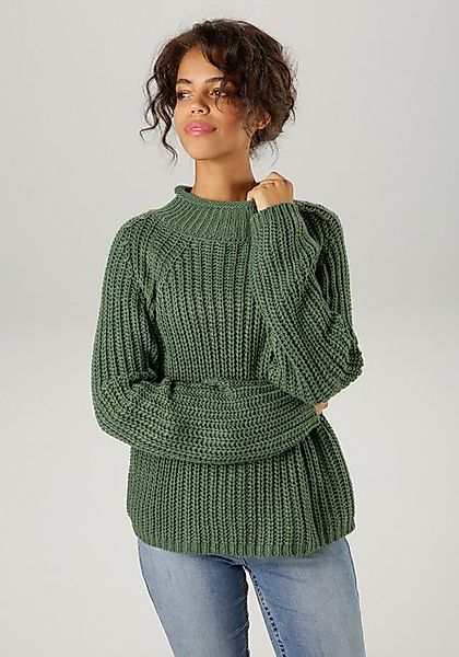 Aniston CASUAL Strickpullover, mit Rollkante am Stehkragen günstig online kaufen