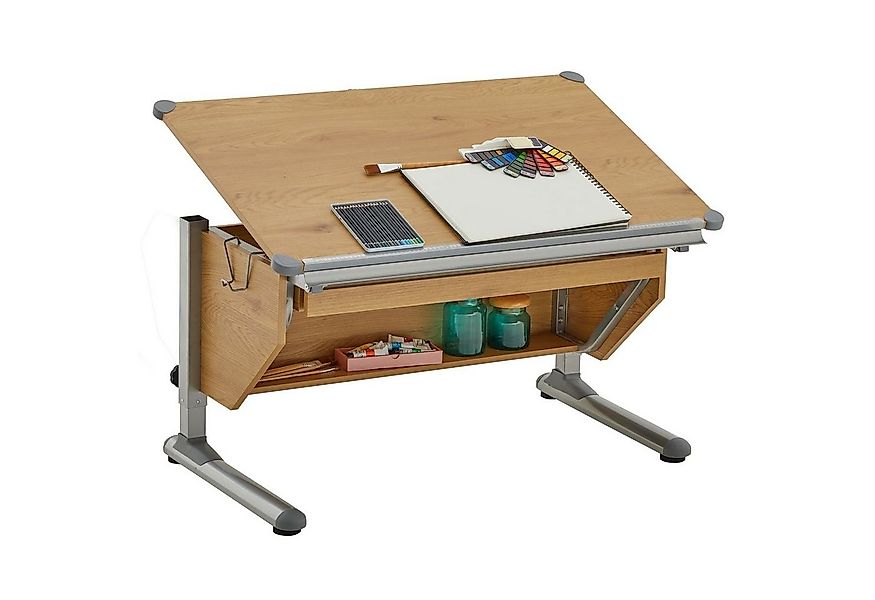 CARO-Möbel Kinderschreibtisch PHILIPP, Lerntisch mit Schublade & Stiftablag günstig online kaufen