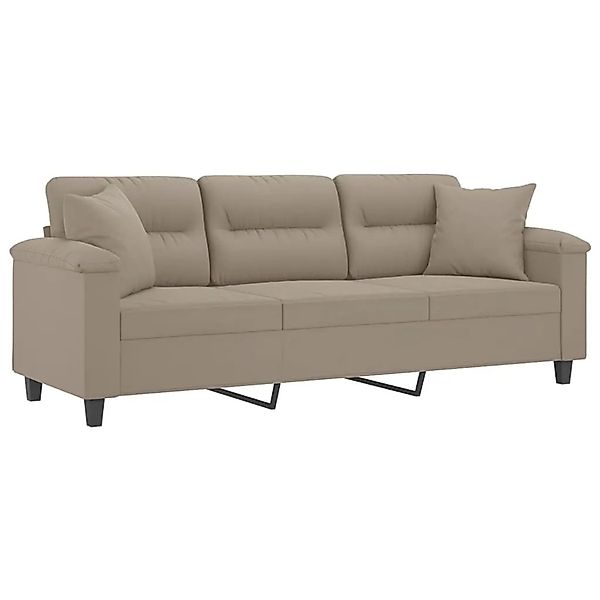 vidaXL 3-Sitzer-Sofa mit Kissen Taupe 180 cm Mikrofasergewebe 3200977 günstig online kaufen