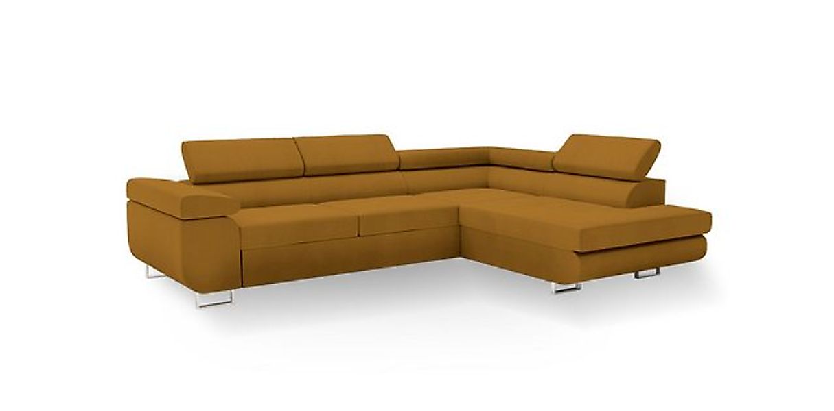 Goldstoff Ecksofa hochwertiges Sofa mit Schlaffunktion, Eckcouch mit prakti günstig online kaufen