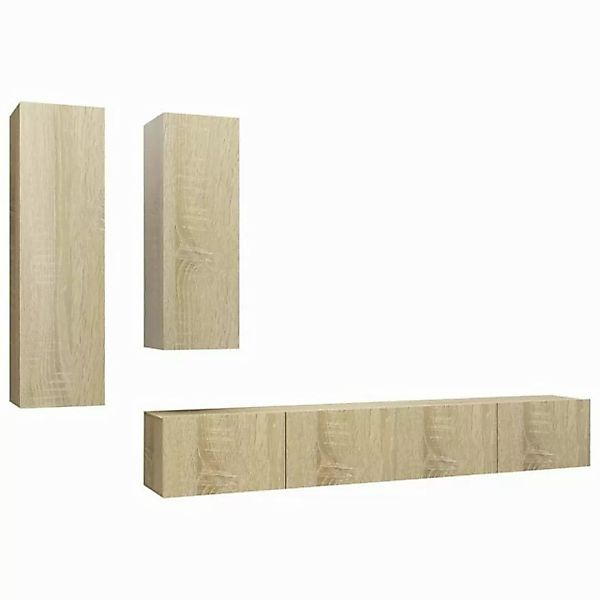 vidaXL TV-Schrank 4-tlg TV-Schrank-Set Sonoma Eiche Spanplatte günstig online kaufen