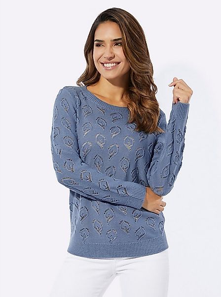 Sieh an! Strickpullover Ajour-Pullover Langarm Ajour, Links-Strick günstig online kaufen