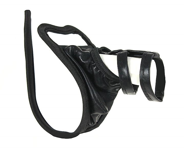 Lau-Fashion Tanga Wetlook C-String Tanga Schwarz günstig online kaufen