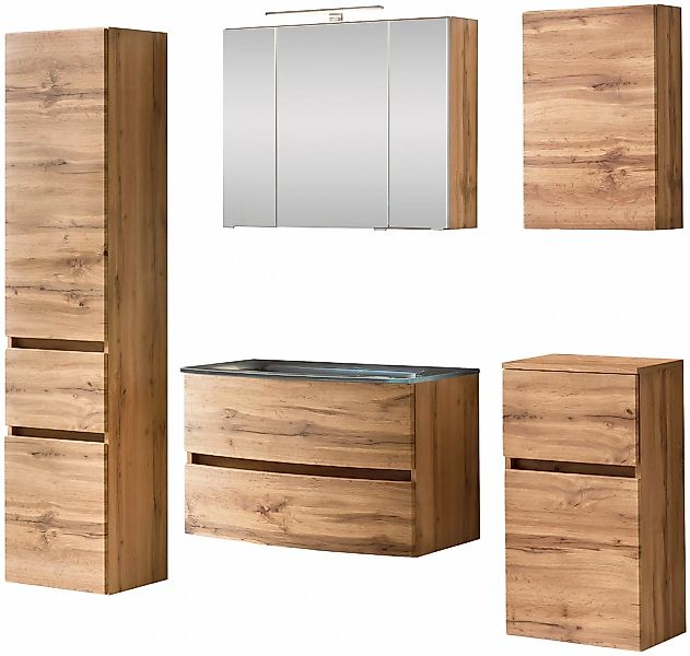 welltime Badezimmer-Set "Kaunas" Set, 5 Stk. tlg. bestehend aus Waschtisch- günstig online kaufen