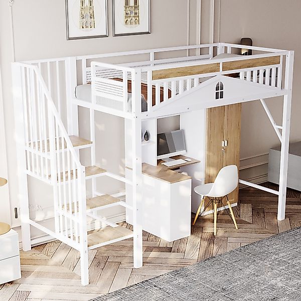 KLAM HOME Hochbett Metall-Hochbett 90 x günstig online kaufen