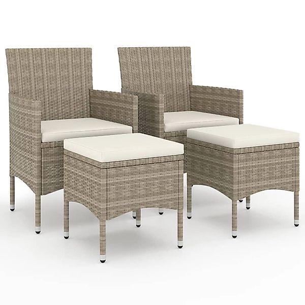 vidaXL Gartenstuhl 4-tlg. Gartenstuhl und Hocker günstig online kaufen