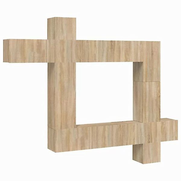 furnicato TV-Schrank 9-tlg. TV-Schrank-Set Sonoma-Eiche Holzwerkstoff (1-St günstig online kaufen