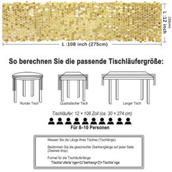 CLTYQ Tischläufer Tischläufer Pailletten, 275x30cm rechteckiger günstig online kaufen