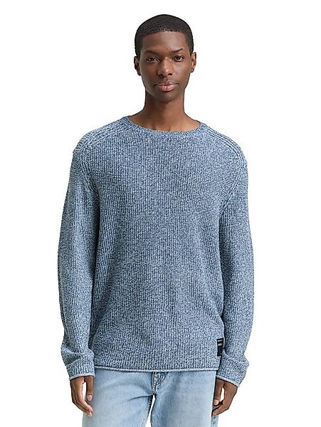 TOM TAILOR Denim Strickpullover mit Logo Stickerei günstig online kaufen
